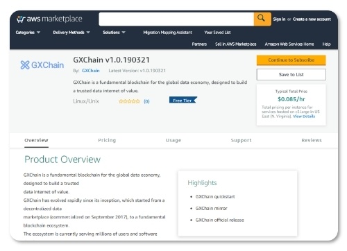 GXChain의 미러 노드 서비스가 지난 21일 세계 최대의 클라우드 컴퓨팅 플랫폼인 Amazon Web Service (AWS)에 서비스 리스팅을 확정지었다고 25일 밝혔다.