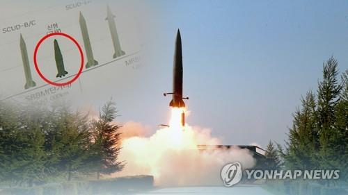 북한의  탄도미사일 시험 발사[연합뉴스 자료 사진]