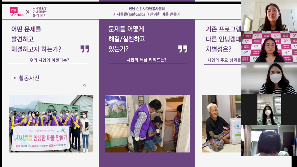 2021 지역맞춤형 안녕캠페인 중간공유회. 자료/한국중앙자원봉사센터