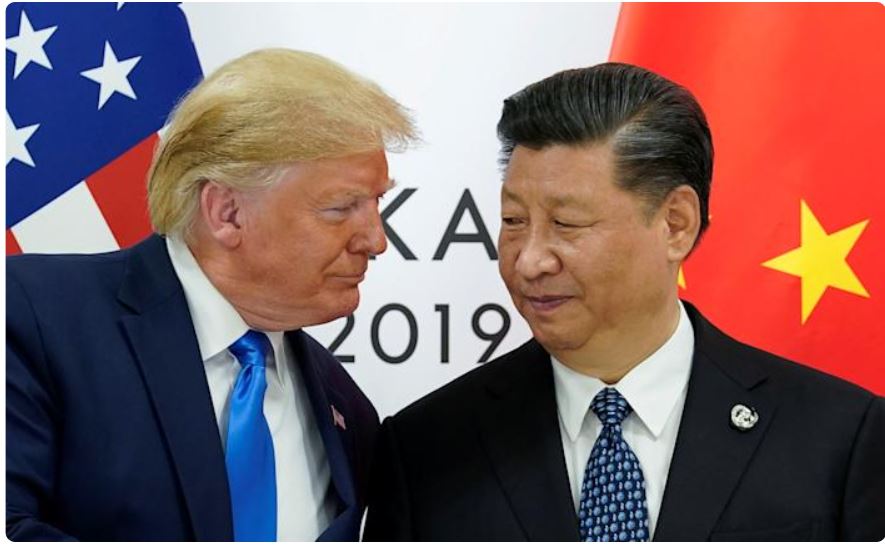  2019년 G20 정상회담에 마주한 트럼프 전미국대통령과 시진핑 중국국가 주석. 출처=로이터통신 