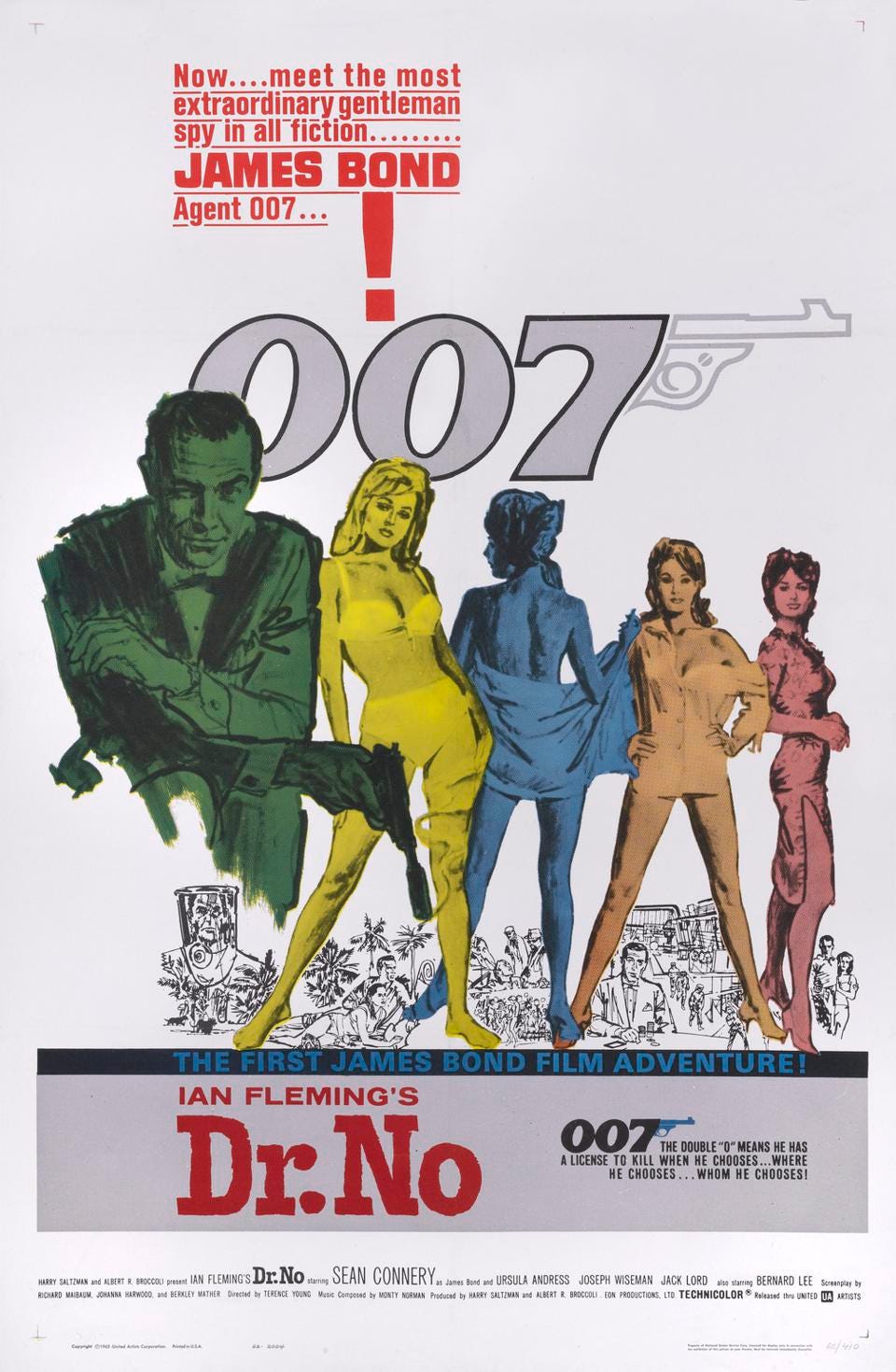 1962년에 나온 007 영화 시리즈 첫 번째 '007 살인번호'의 포스터[게티이미지 캡처]