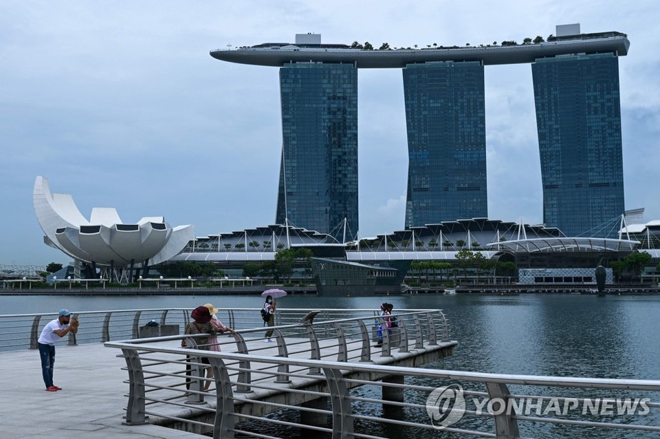 싱가포르 마리나 베이 샌즈 호텔 인근 모습[AFP=연합뉴스 자료 사진]