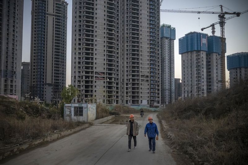 우한에서 짓다만 헝다 아파트 공사 현장[블룸버그 캡처]