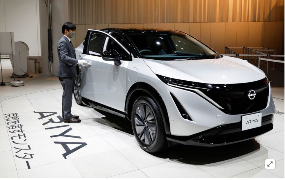   최근 출시된 닛산의 전기차 SUV '아리야'. 사진=로이터통신