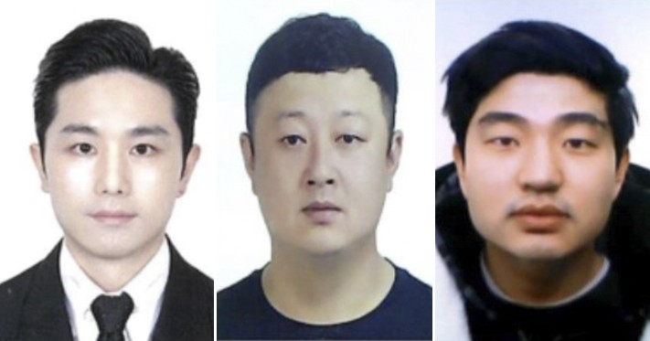 서울 강남에서 40대 여성을 납치·살해하고 시신을 유기한 3인조. 왼쪽부터 이경우(36), 황대한(36), 연지호(30)