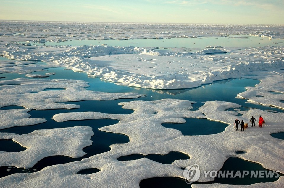 2005년 7월 촬영된 북극 바다얼음[UPI=연합뉴스 자료 사진]