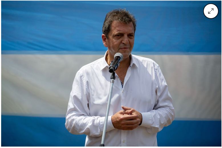  아르헨티나 집권 좌파의 세르히오 마사 후보. 사진=블룸버그통신