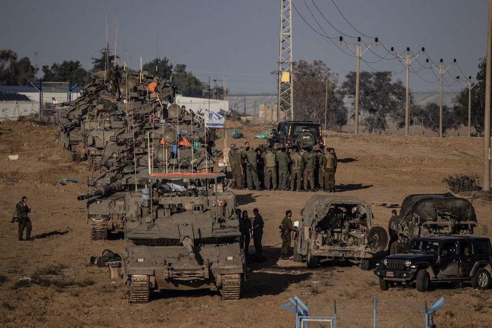 팔레스타인 가자지구 국경 부근에 배치된 이스라엘군[게티이미지 제공]