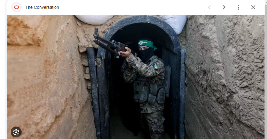 가자지구에 거미줄처럼 구성된 땅굴에서 작전 중인 하마스 대원[위키미디어커먼스 제공]