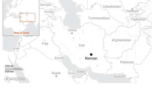 폭발사고가 발생한 이란의 케르만시[Bloomberg 캡처]