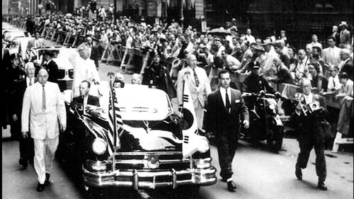 '건국전쟁'에 담긴 이승만 전 대통령의 1954년 미국 뉴욕 카퍼레이드 장면[다큐스토리 제공]