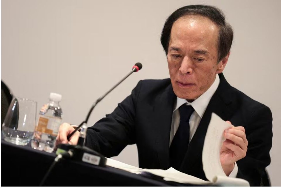   우에다 가즈오 일본은행 총재는 18~19일 금융정책결정회의에서 '마이너스 금리' 해제를 발표할 것으로 예상된다. 사진=로이터통신