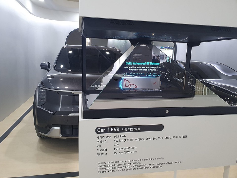 SK온, 어드밴스드 SF 배터리 탑재한 기아 전기차 EV9 공개