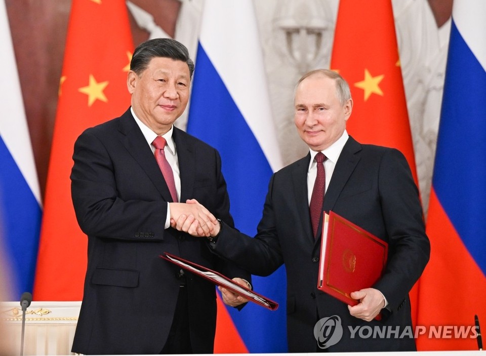 올해 3월 모스크바에서 만난 시진핑 주석과 푸틴 대통령[신화=연합뉴스 자료 사진]