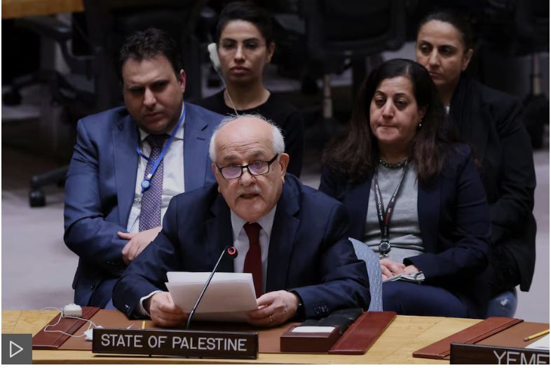   유엔 안전보장이사회는 25일(현지시간) 가자지구의 휴전을 결의했다. 사진=팔레스타인대표 로이터통신