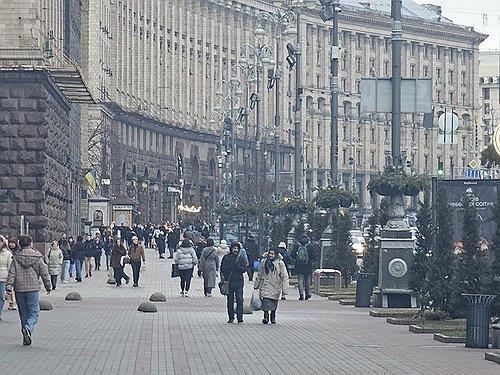 우크라이나 수도 키이우 독립광장 거리 모습[연합뉴스 자료 사진]