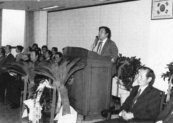 1981년 8월 1일 효성물산 신임 사장단 취임식. / 사진제공=효성
