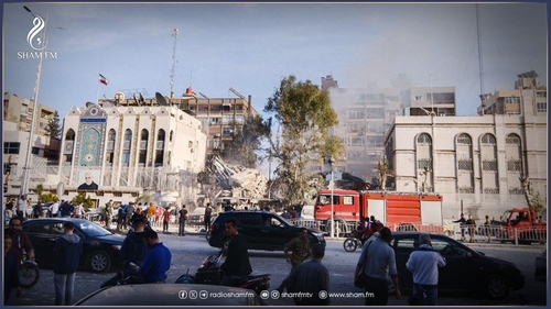 폭격받아 무너진 이란 외교 공관[샴FM 엑스 계정]