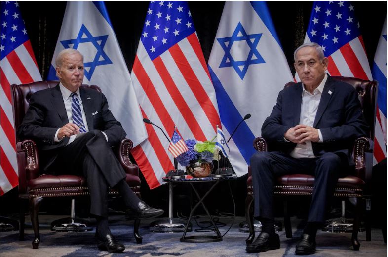   바이든 대통령이 네타냐후 이스라엘 총리와의 회담에서 미국 시민을 사망케 한 공격에 대해 공개적으로 유감을 표명했다[로이터 캡처]