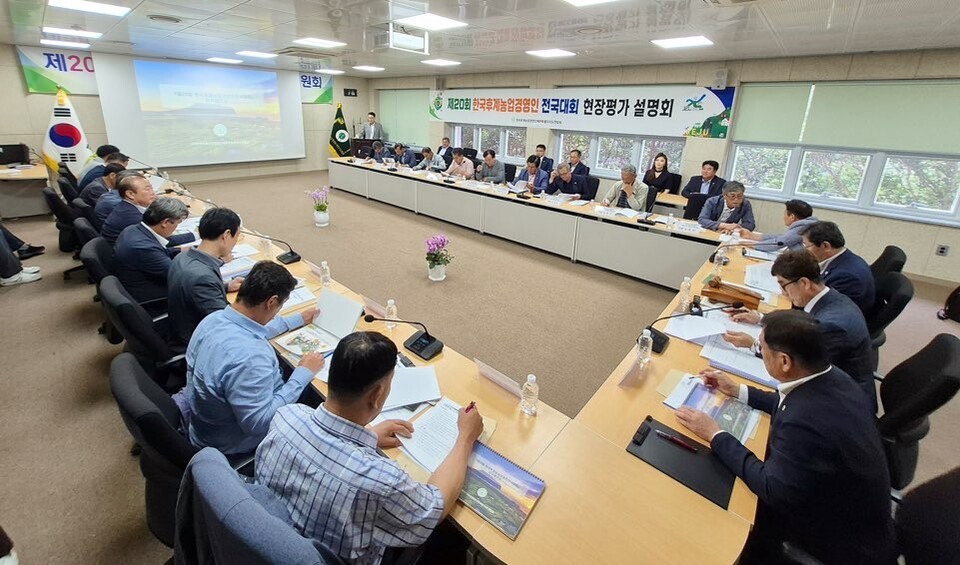 제20회 한국후계농업경영인 전국대회 현장평가 선정위원회 모습. [사진=제주도]