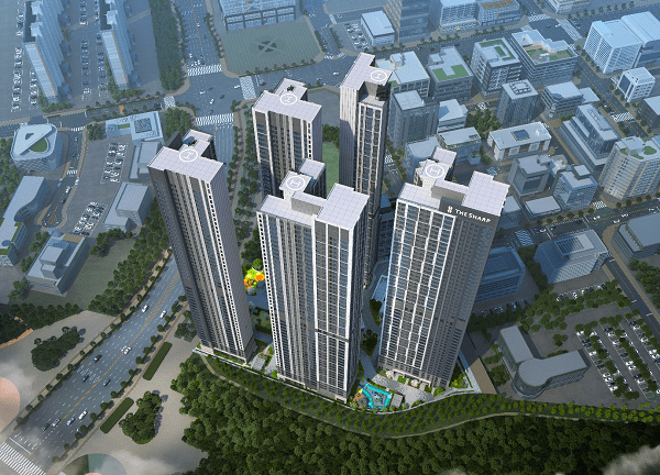 더샵 오창 프레스티지 단지조감도